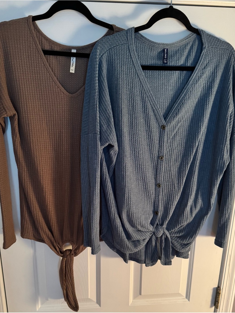 Waffle Knit Tops - Bundle of 2. Size Lg.
